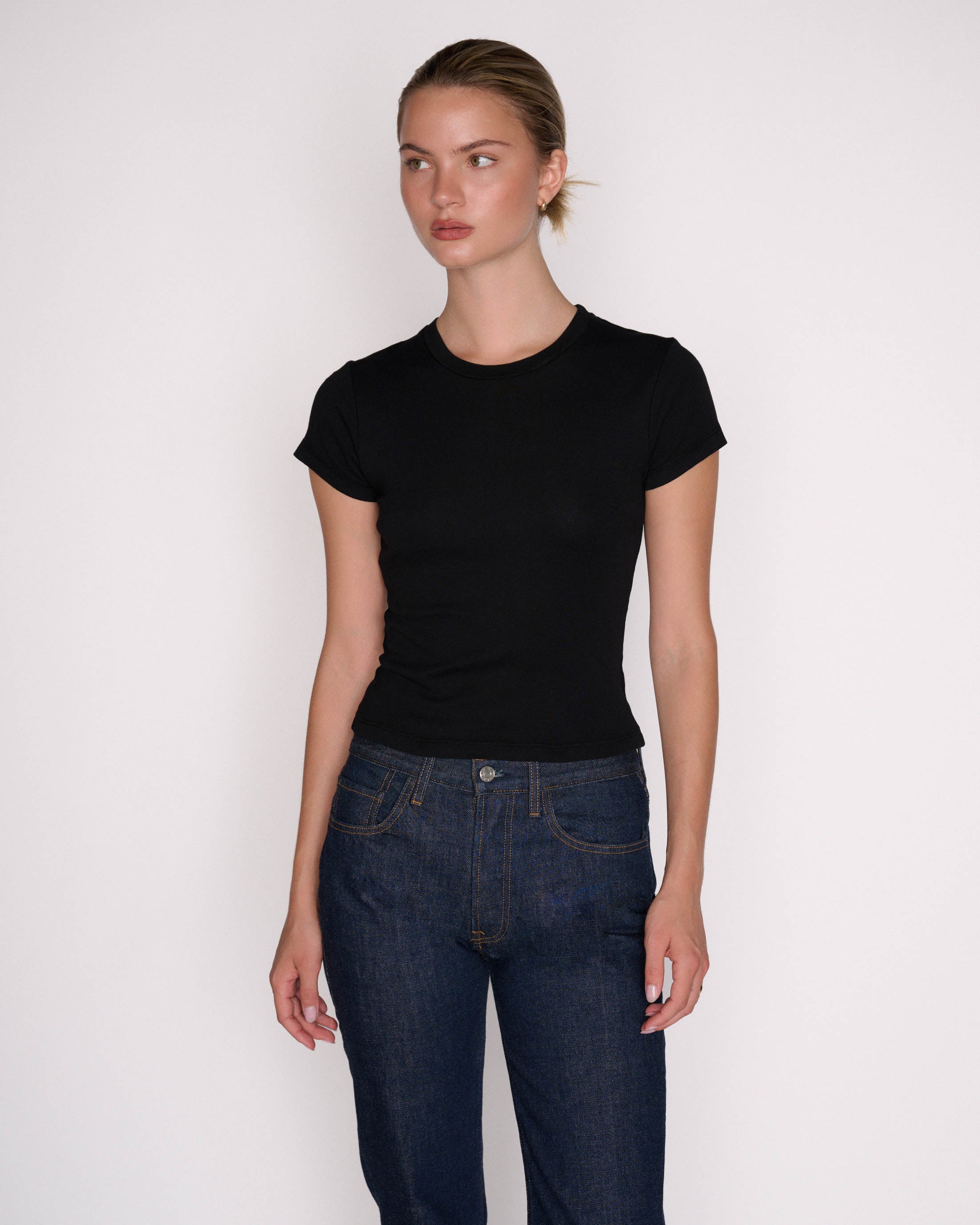 RLT COTTON CASHMERE CLASSIC TEE - BLACK