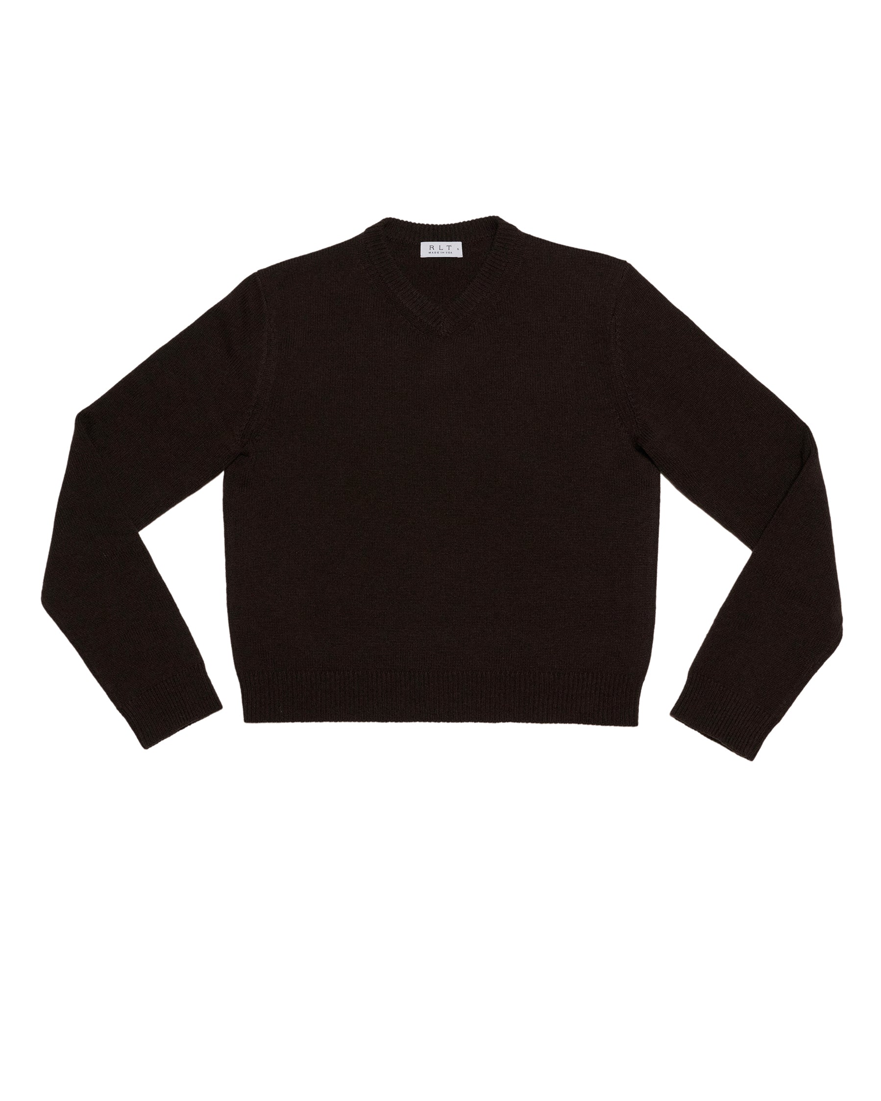 RLT V-NECK SWEATER - CHOCOLATE