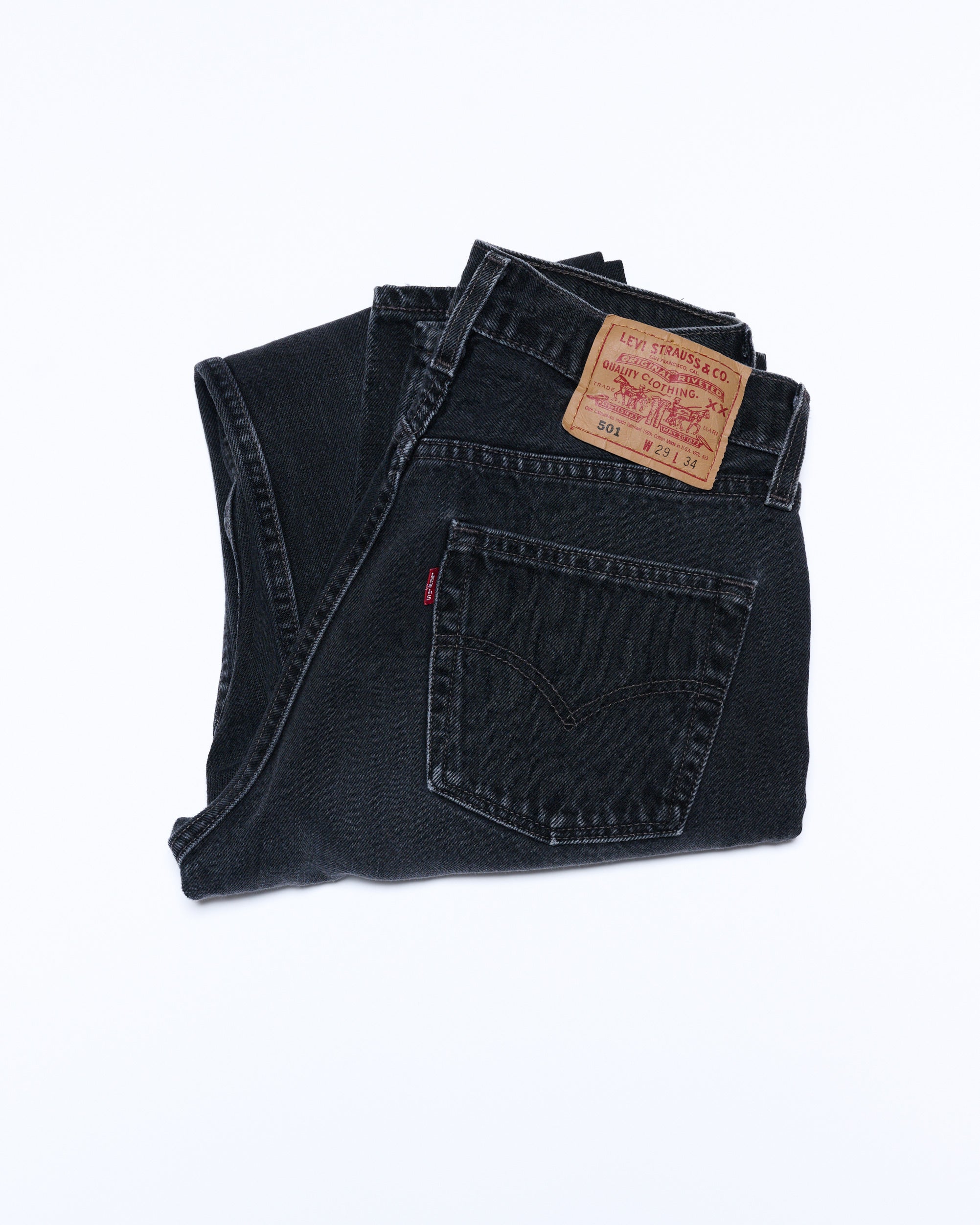WASHED BLACK 501 VINTAGE LEVI'S | 29 X 34