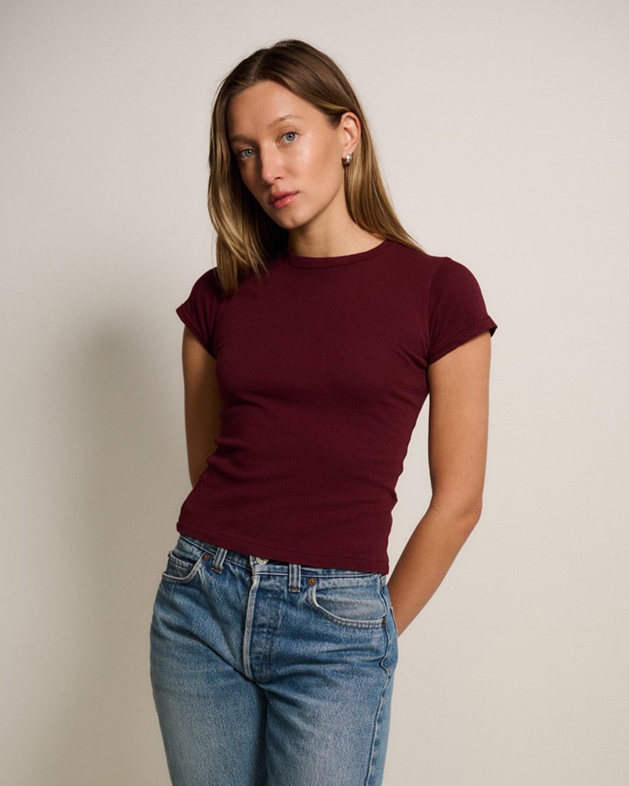 RLT SOFT BABY TEE — MERLOT