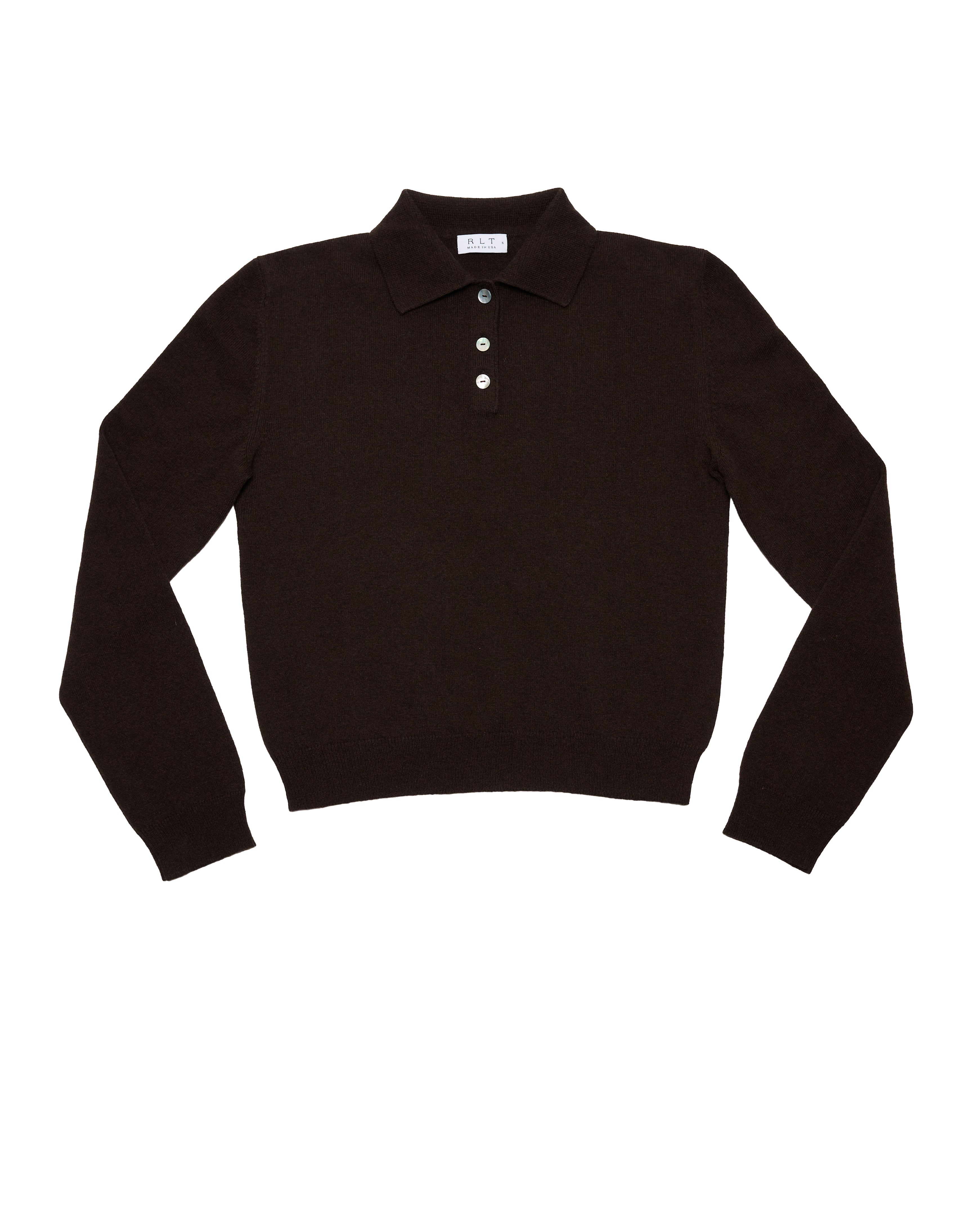 RLT POLO SWEATER - CHOCOLATE