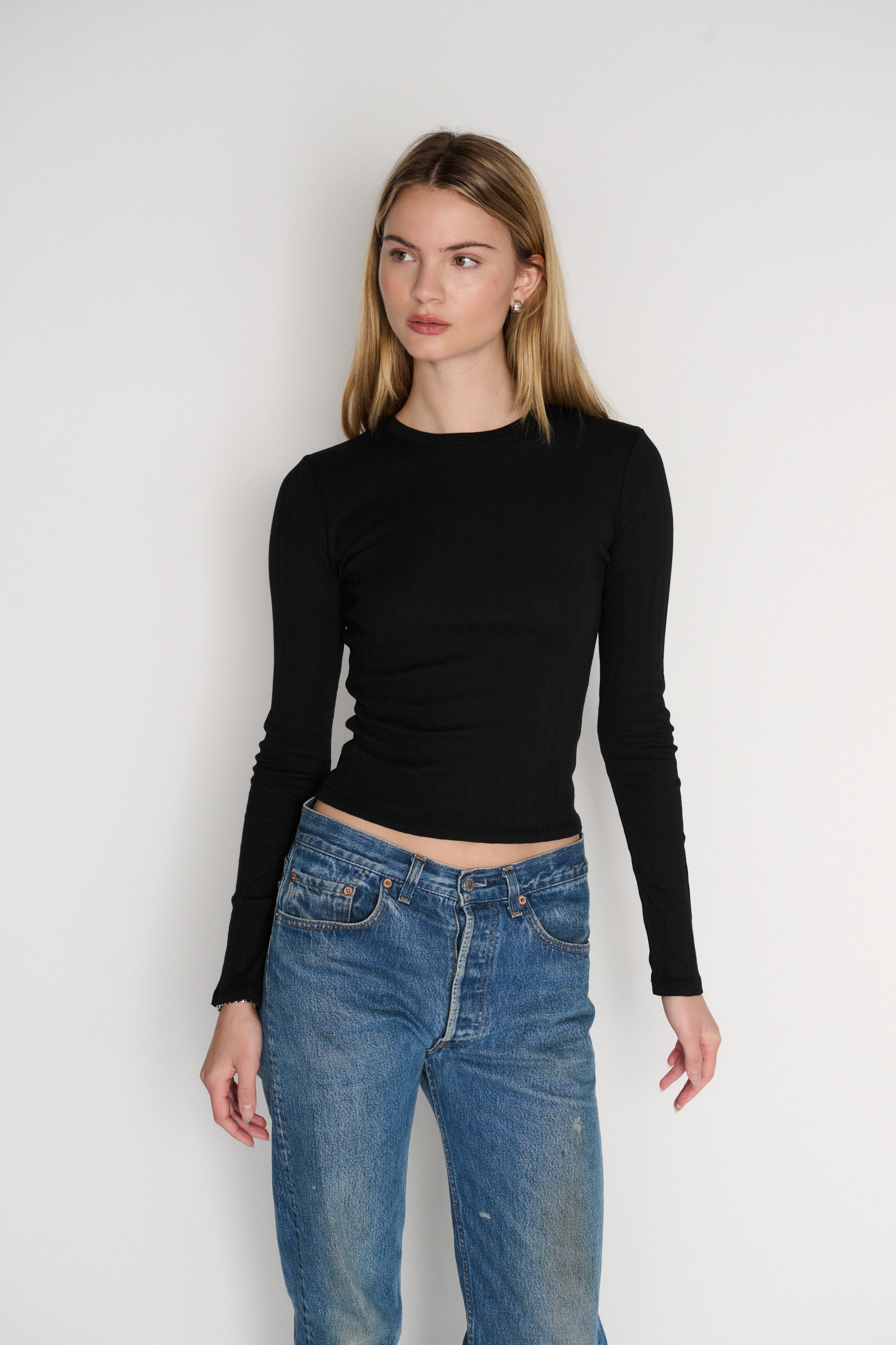 RLT WIDE RIBBED LONG SLEEVE - BLACK