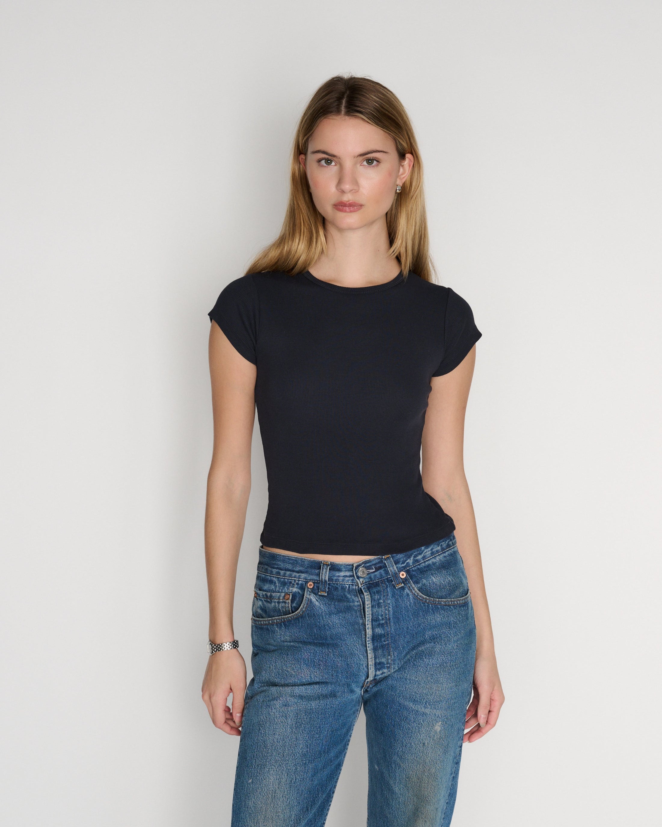 RLT RIBBED TEE - NAVY