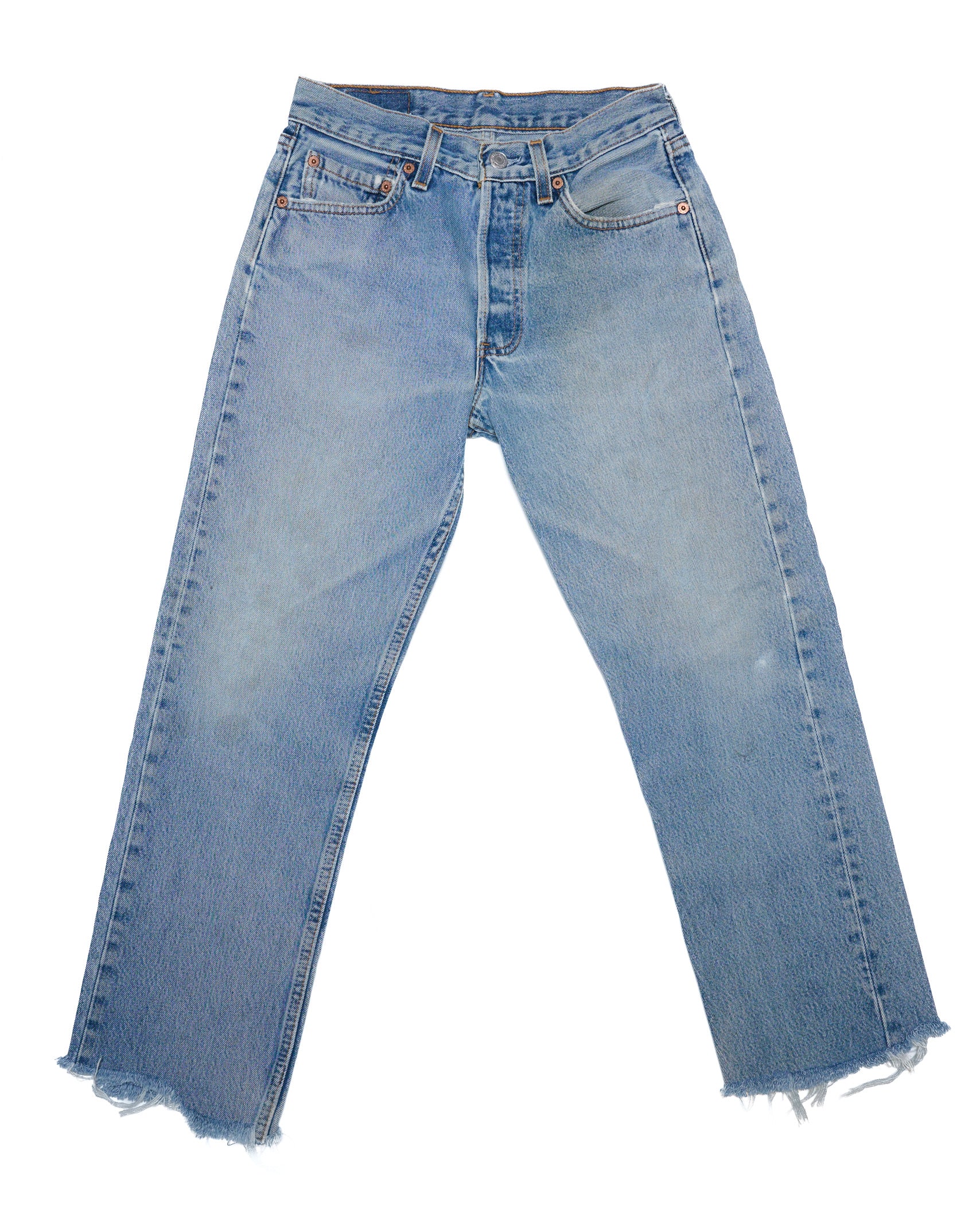 MID WASH 501 RAW HEM STUDENT VINTAGE LEVI'S | 28 X 30