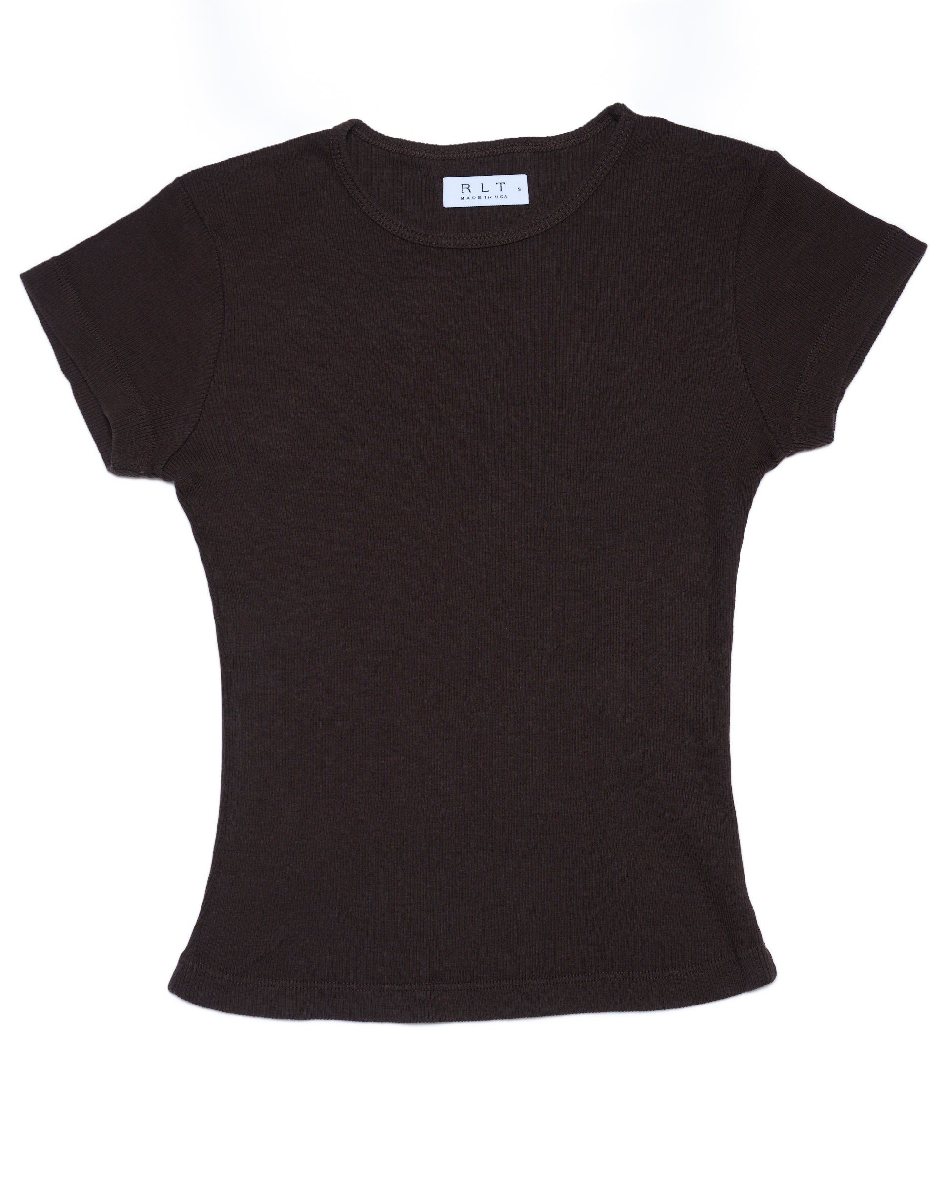 RLT RIBBED TEE - BROWN