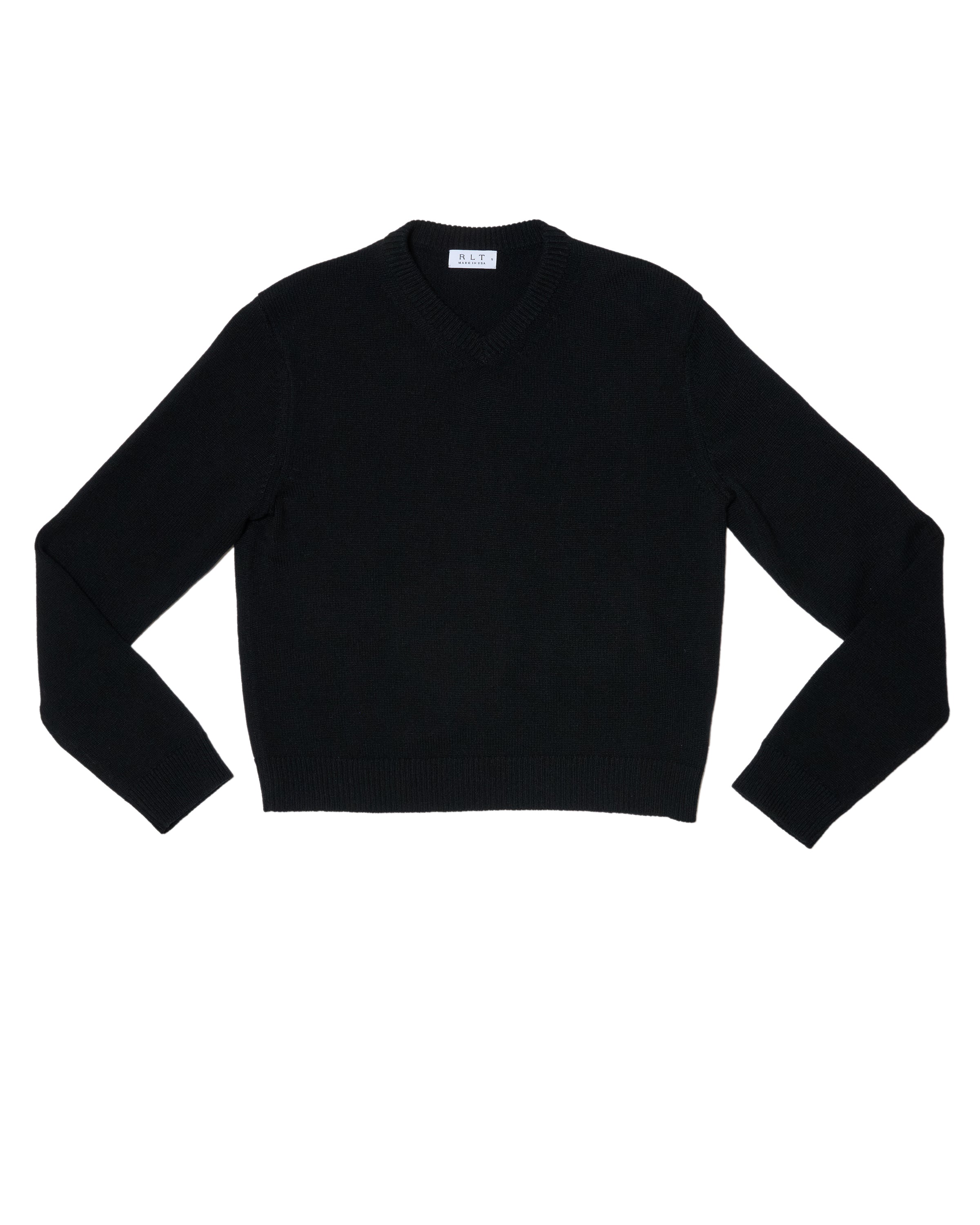RLT V NECK SWEATER - BLACK