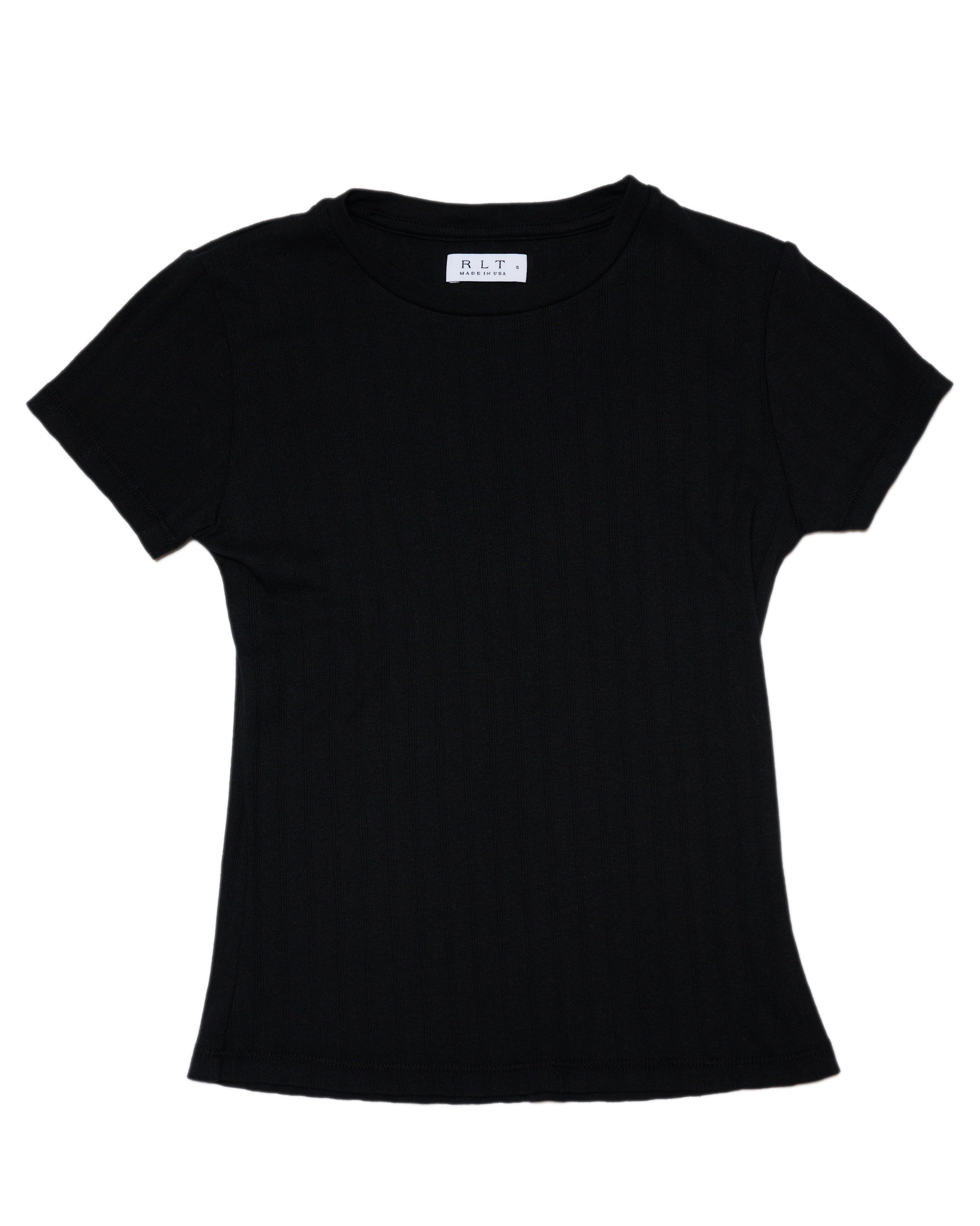 RLT WIDE BABY RIBBED TEE - BLACK