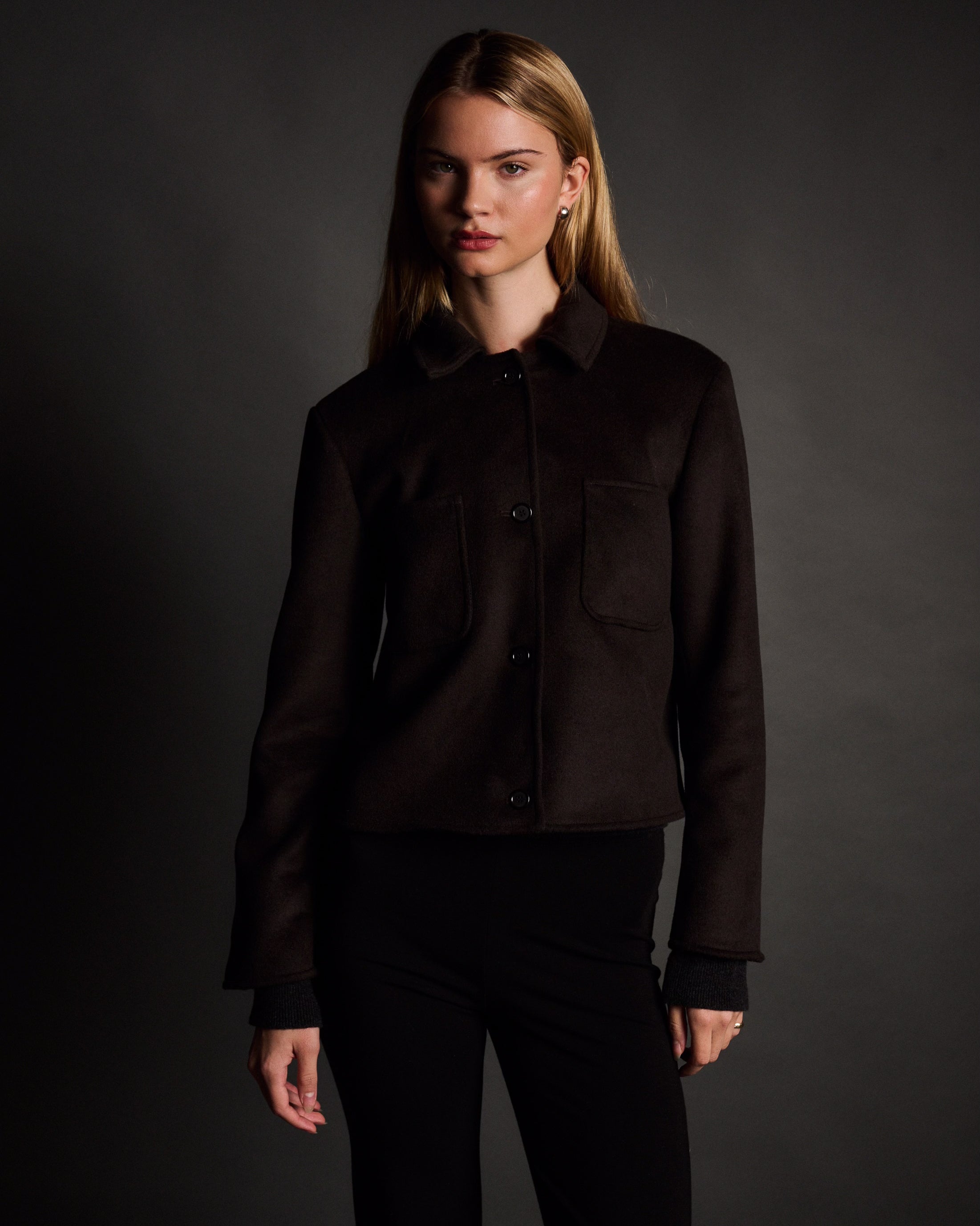 RLT CASHMERE WOOL JACKET - BROWN