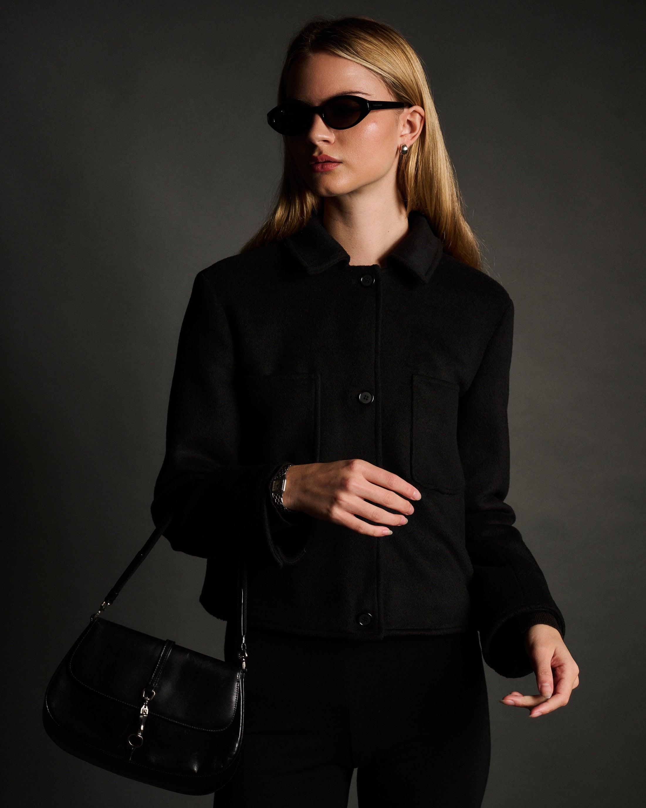 RLT CASHMERE WOOL JACKET - BLACK