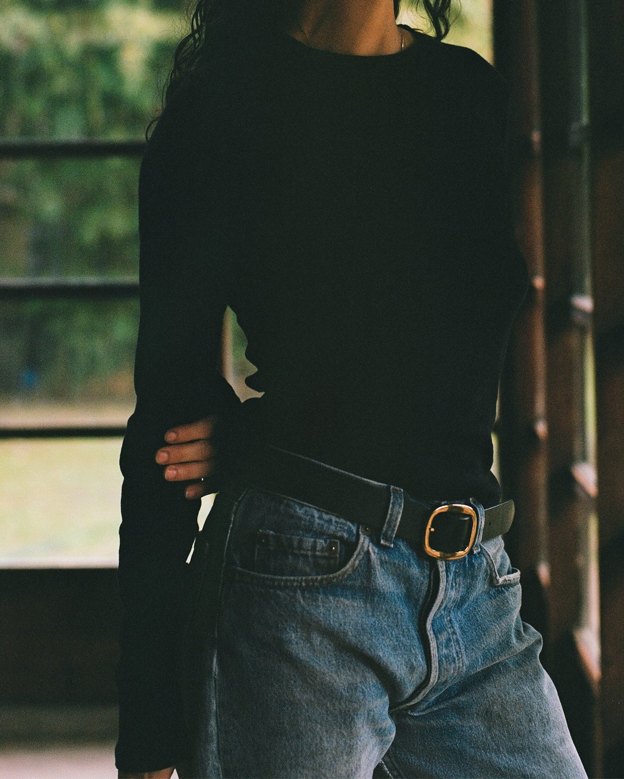 RLT POINTELLE LONG SLEEVE —  BLACK
